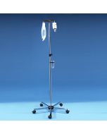 Stainless steel iv pole with screw height adjuster