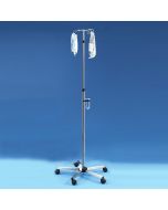 Stainless Steel IV Pole with Spring-Loaded Adjuster