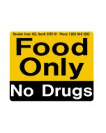 Food Only, No Drugs Adhesive Refrigerator Label