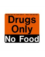 Drugs Only, No Food Adhesive Refrigerator Label