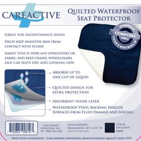 CareActive 0210-0-BUR Quilted Waterproof Seat Protector-Burgundy
