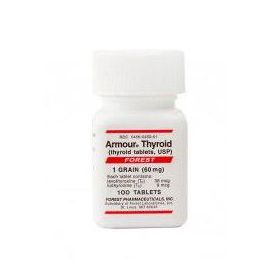 Armour Thyroid Tablet, 60 mg, 100/Bottle