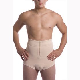 Isavela mg01 abdominal brief with front center zipper-large-beige