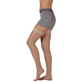 Juzo 2101 Short Thigh High Stockings w/ Silicone Border-Size III-BLK