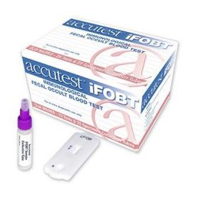 Rapid Test Kit Accutest iFOBT Single Sample Colorectal Cancer Screening Fecal Occult Blood Test (iFOB or FIT) Stool Sample 25 Tests 1000810