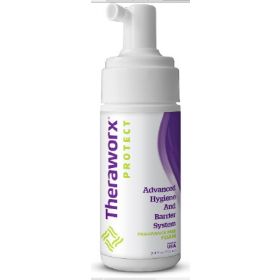 Rinse-Free Cleanser Theraworx Protect Advanced Hygiene and Barrier System Foaming 3.4 oz. Pump Bottle Unscented