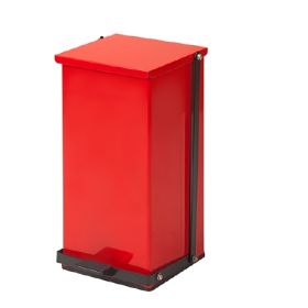 Trash Can Premium 32 Quart Rectangular Red Steel Step On