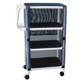 3 Shelf Linen Cart with Cover 300 Series 3TW Caster 75 lbs. 3 Shelves 20 X 25 Inch