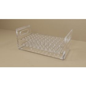 Stacking Test Tube Rack Mitchell Plastics 50 Place 20 mm Tube Size Clear 5-1/2 X 5-1/2 X 11 Inch