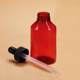 Amber Plastic Dropper Bottles, 2 oz.