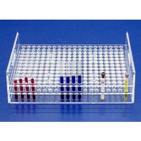 Stacking Test Tube Rack Mitchell Plastics 100 Place 20 mm Tube Size Clear 5-1/2 X 10-1/2 X 11 Inch
