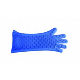 Heat Resistant Glove Silicone Heat Glove One Size Fits Most Silicone Blue 16.9 Inch Straight Cuff NonSterile