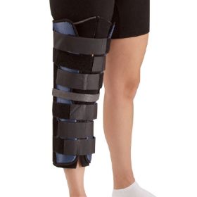 Knee Immobilizer PremierPro  Tri-Panel One Size Fits Most D-Ring / Hook and Loop Strap Closure 14 to 24 Inch Thigh Circumference 16 Inch Length Left or Right Knee