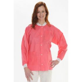 Lab Jacket ValuMax Extra-Safe Coral Pink X-Large Hip Length Limited Reuse