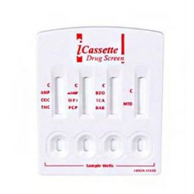 Drugs of Abuse Test iCassette 10-Drug Panel AMP, BAR, BZO, COC, mAMP/MET, MDMA, MTD, OPI, PCP, THC Urine Sample 25 Tests