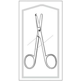 Suture Scissors Merit Spencer-Littauer 4-1/2 Inch Length Office Grade Stainless Steel Sterile Finger Ring Handle Straight Blunt Tip / Blunt Tip