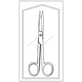 Operating Scissors Merit 5-1/2 Inch Length Office Grade Stainless Steel Sterile Finger Ring Handle Straight Sharp Tip / Sharp Tip