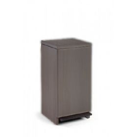 Trash Can Synthesis 33 Quart Square Storm Woodgrain Finish Step On