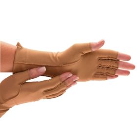 Compression Glove Isotoner  Therapeutic Open Finger X-Small Over-the-Wrist Hand Specific Pair Nylon / Spandex