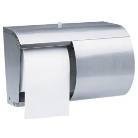 Toilet Tissue Dispenser K-C PROFESSIONAL Silver Stainless Steel Manual Pull Double Roll Wall Mount