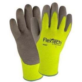 Utility Glove FlexTech Medium Fleece / Latex / Synthetic Knit Yellow / Gray Knit Cuff NonSterile