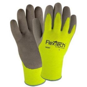 Utility Glove FlexTech 2X-Large Fleece / Latex / Synthetic Knit Yellow / Gray Knit Cuff NonSterile