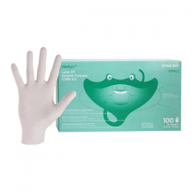 Gloves general purpose stingray pf ltx 220 mm sm natural white disposable 100/bx, 10 bx/ca, 10219102ca