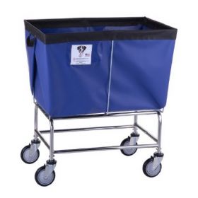 Elevated Basket Truck with Bumpers 5 Inch Clean Wheel System Casters 60 lbs. Vinyl/Nylon Liner