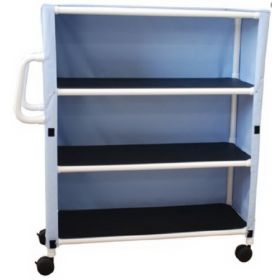 3 Shelf Linen Cart with Cover 300 Series 4TW Caster 125 lbs. 3 Shelves 20 X 45 Inch 1030608
