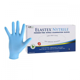 Gloves exam elastex nytrile powder-free nitrile small blue mint 100/bx, 20 bx/ca, 1033301bx