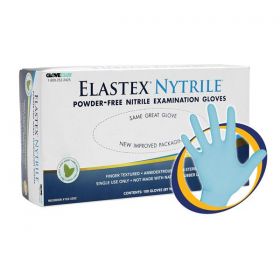 Gloves exam elastex nytrile powder-free nitrile latex-free md blue mint 100/bx, 20 bx/ca