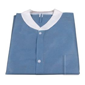 Lab Jacket Dynarex Dark Blue Small Hip Length Limited Reuse