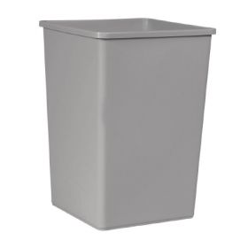 Trash Can Untouchable 35 gal. Square Gray LLDPE Open Top