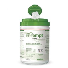 PREempt Surface Disinfectant Cleaner Premoistened Cleanroom Wipe 160 Count Canister Disposable Unscented NonSterile