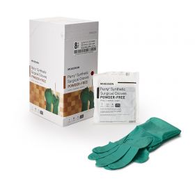 Surgical Glove McKesson Perry Performance Plus Size 8.5 Sterile Polychloroprene Standard Cuff Length Smooth Dark Green Chemo Tested