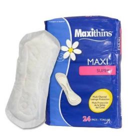 Feminine Pad Maxithins Maxi Super Absorbency, 1050258CT