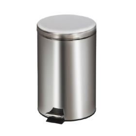 Trash Can Round Series 20 Quart Round Silver Stainless Steel Step On