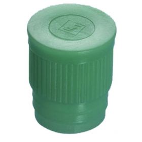 Tube Closure LDPE Push Cap Green For use with 16 to 17 Diameter Tubes NonSterile