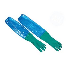 Utility Glove Sleeve Gloves X-Large Nitrile Green / Blue 28 Inch Elastic Cuff NonSterile