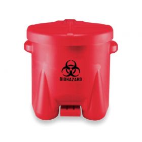 Medical Waste Receptacle Eagle 10 gal. Round Red HDPE Step On