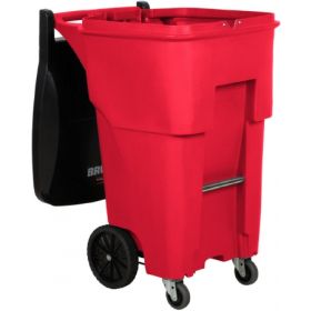 Medical Waste Receptacle BRUTE 65 gal. Roll Out Red MDPE / HDPE Manual