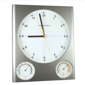 Clock / Hygrometer / Thermometer Traceable 1 X 11 X 12-1/2 12 Hour Analog Display Battery Powered