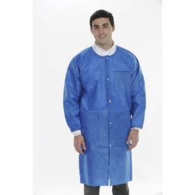 Lab Coat ValuMax Extra Safe Royal Blue Large Knee Length Limited Reuse 1063727L