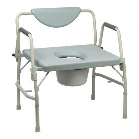 Commode Chair McKesson Drop Arms Steel Frame Padded Backrest 23-1/4 Inch Seat Width 1,000 lbs. Weight Capacity