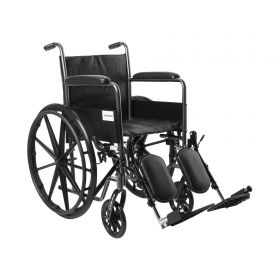 Wheelchair McKesson Dual Axle Full Length Arm Swing-Away Elevating Legrest Black Upholstery 18 Inch Seat Width Adult 300 lbs. Weight Capacity