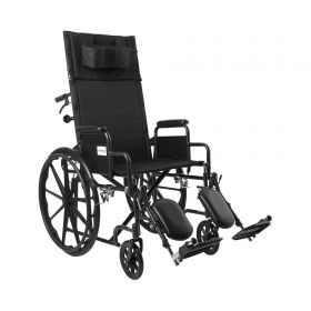 Reclining Wheelchair McKesson Desk Length Arm Swing-Away Elevating Legrest Black Upholstery 20 Inch Seat Width Adult 350 lbs. Weight Capacity