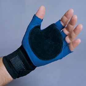 Impact Glove with Wrist Support IMPACTO Half Finger Medium Black / Blue Right Hand