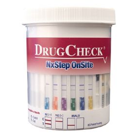 Drugs of Abuse Test DrugCheck NxStep OnSite 8-Drug Panel BAR, BUP, BZO, COC, mAMP/MET, OPI300, OXY, THC Urine Sample 25 Tests