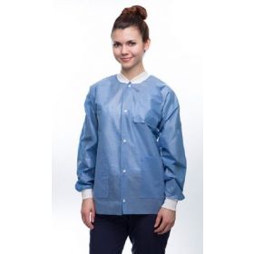 Lab Jacket ValuMax Easy-Breathe Ceil Blue Large Hip Length Limited Reuse