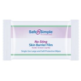 Skin Barrier Wipe Safe N Simple  No-Sting 60% / 20% Strength Purified Water / Polyvinylpyrrolidone / Glycerin / Propylene Glycol Individual Packet Large NonSterile
